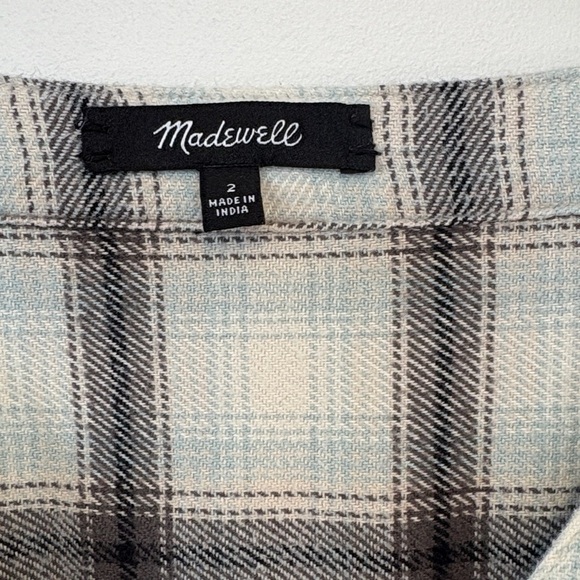 Madewell Flannel Button-Front Midi Dress , sz : 2 - Picture 9 of 12